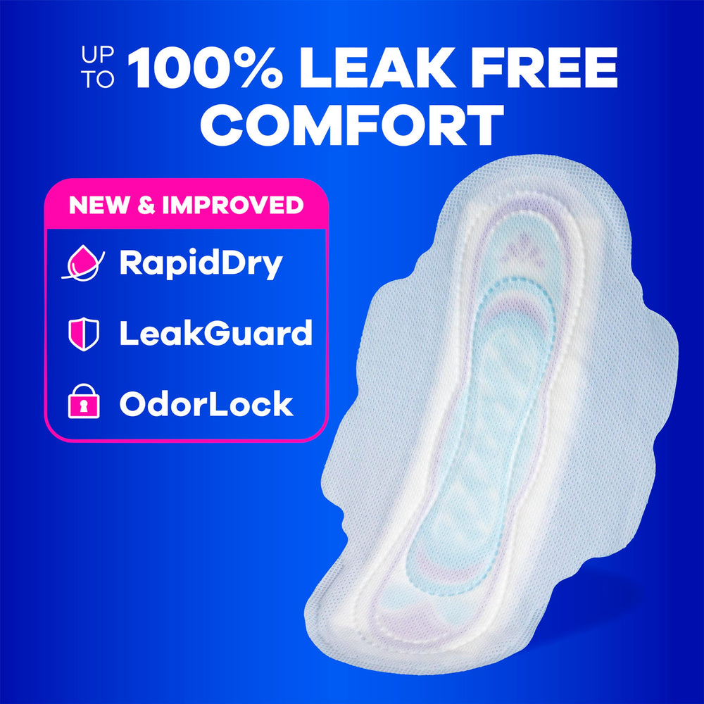 Always Ultra Thin Pads with Wings on underwear show discreet, reliable daily protection.