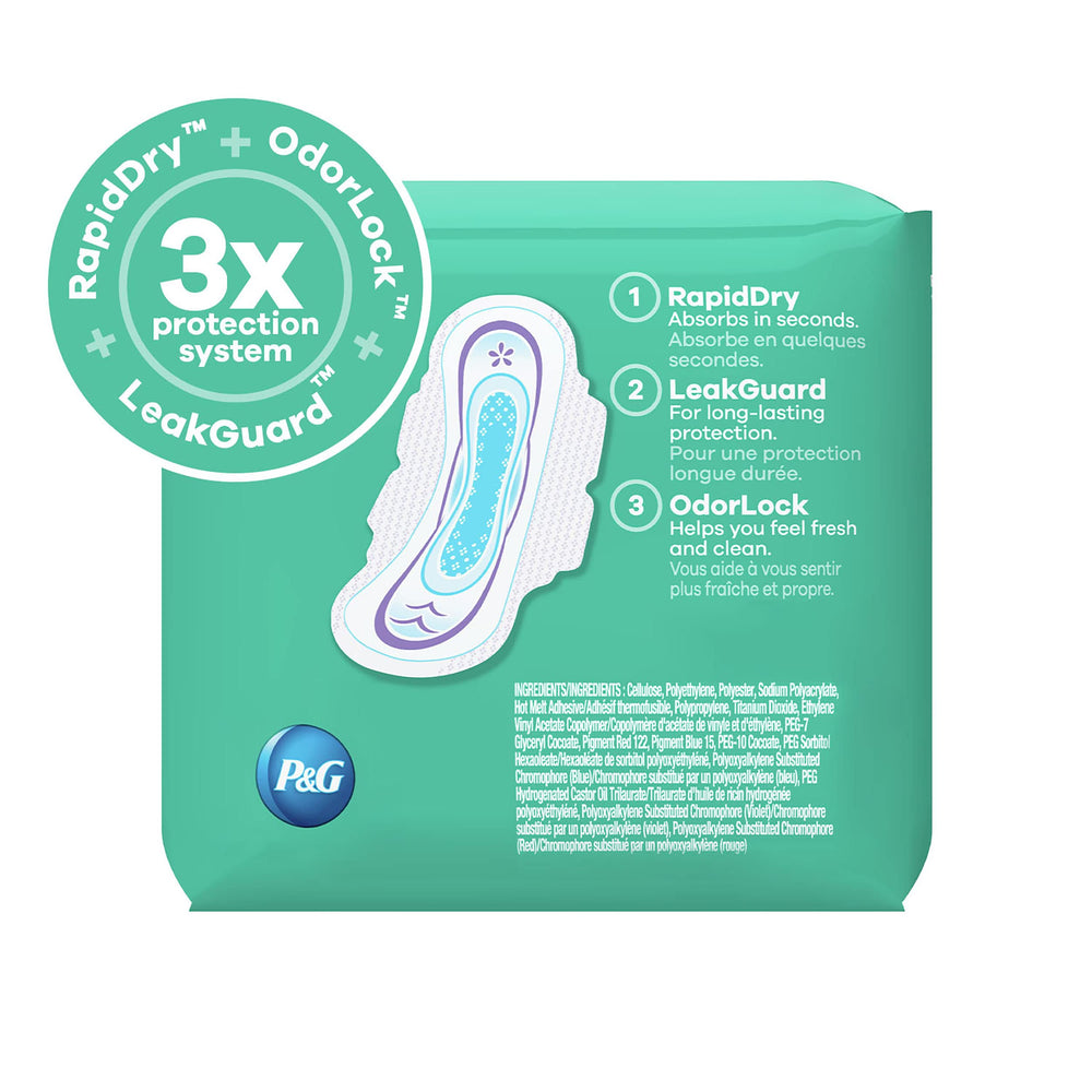 Always Ultra Thin Pads With Wings flexi-wings prevent bunching for a comfortable fit.