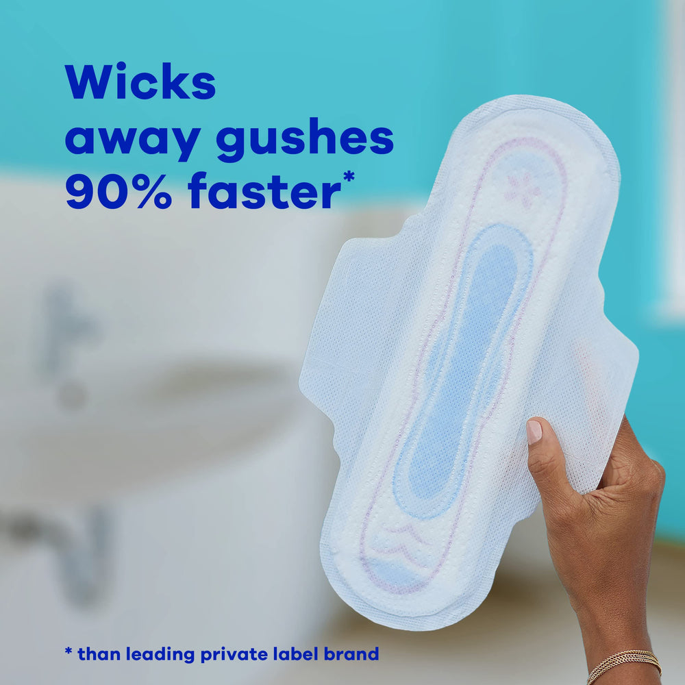 Always Ultra Thin Pads With Wings Regular absorbency ideal for daytime wear.