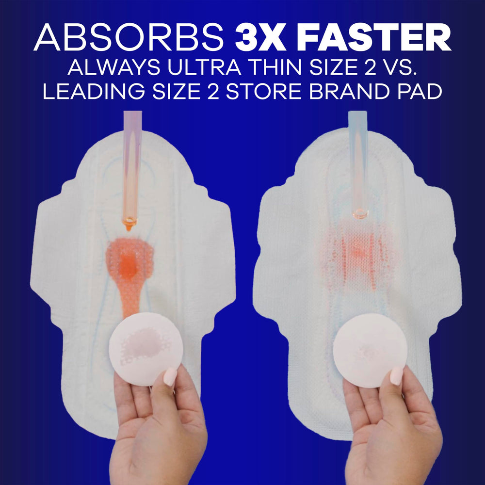RapidDRY absorption icon for Always Ultra Thin Overnight Pads
