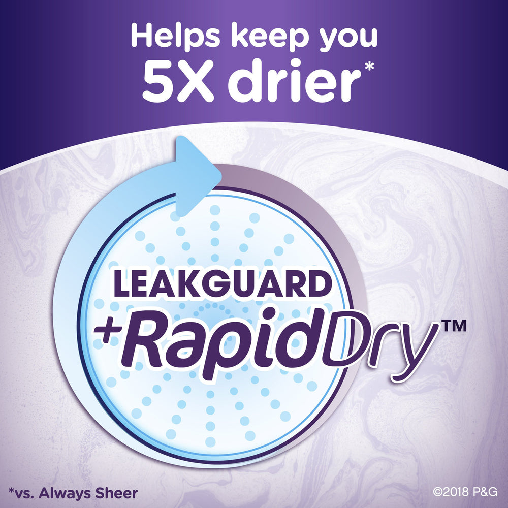Always Xtra Protection Daily Liners Long soft-material texture for comfortable wear.