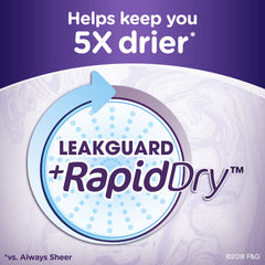 Always Xtra Protection Daily Liners Long soft-material texture for comfortable wear.