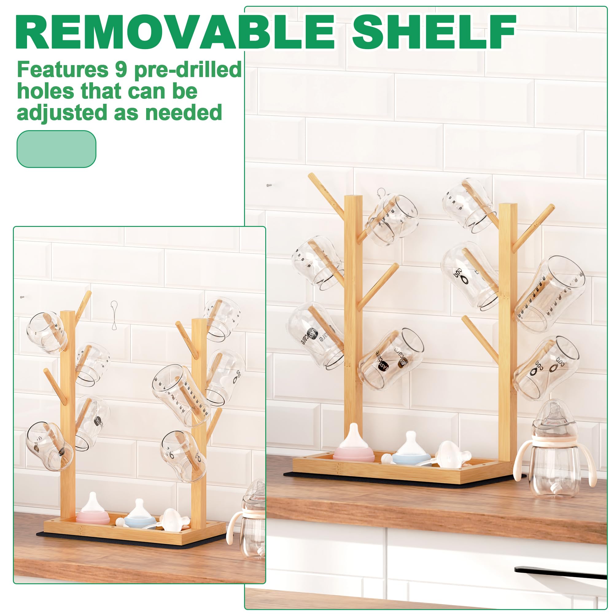 Alytree adjustable branches design allows flexible arrangement for bottles and parts