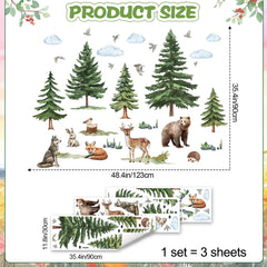 AM AMAONM forest wall stickers fox peeking among pines sparks playful imagination