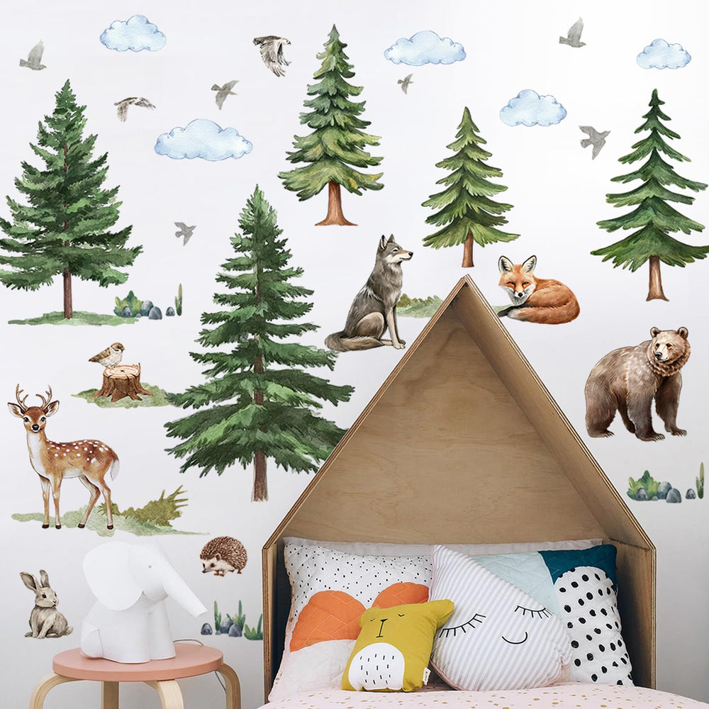 AM AMAONM forest wall stickers furniture decal for cohesive woodland decor