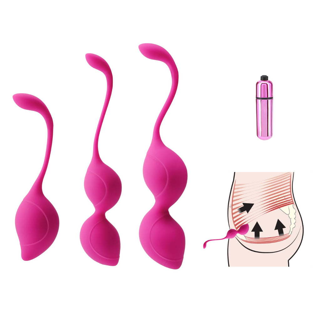 Ama Choice Kegel Tightener Balls with 3 weights for progressive pelvic floor training.