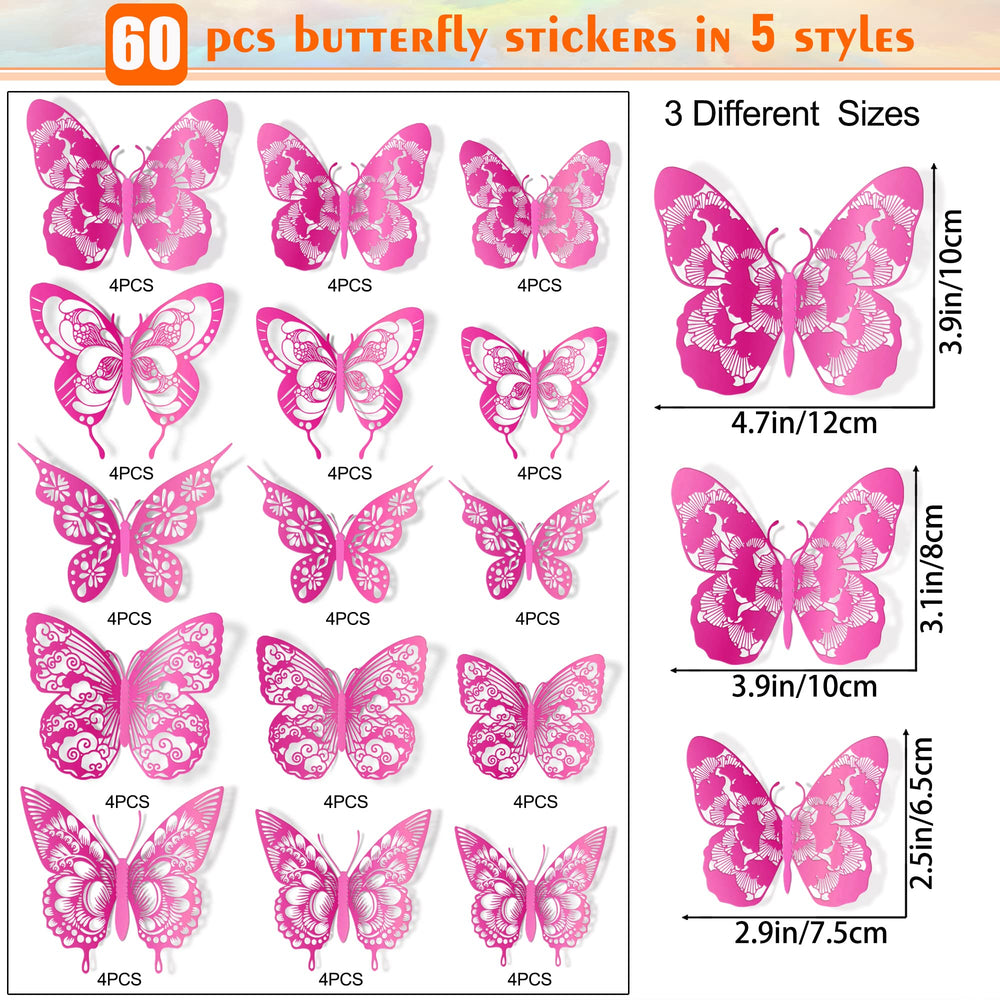 AM AMAONM 3D butterfly style2 wall art for nurseries and classrooms
