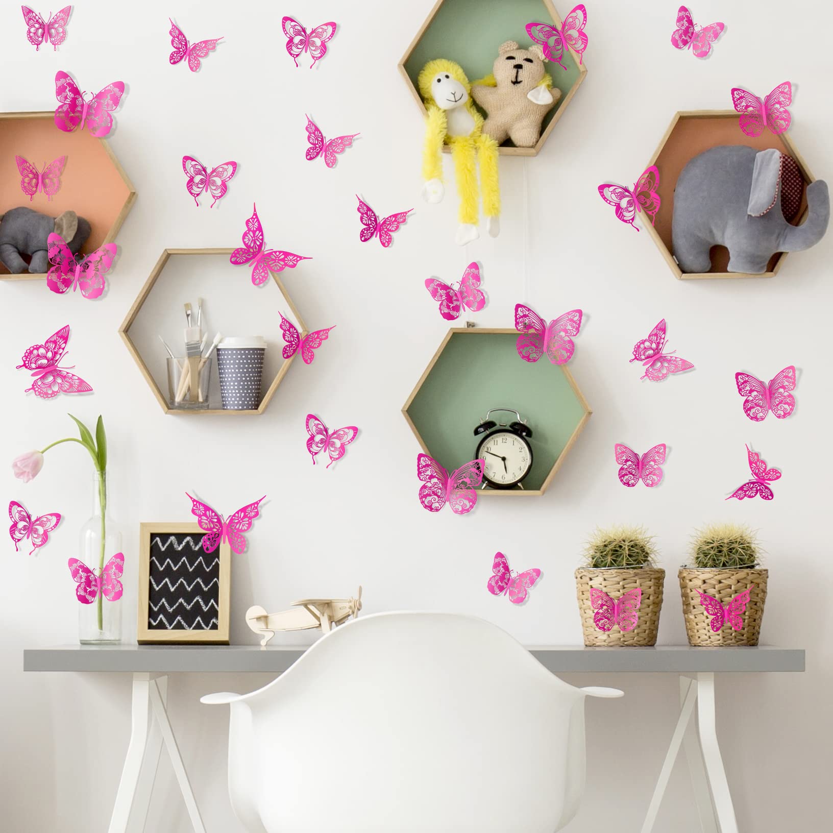 AM AMAONM 3D butterfly wall stickers removable and reusable
