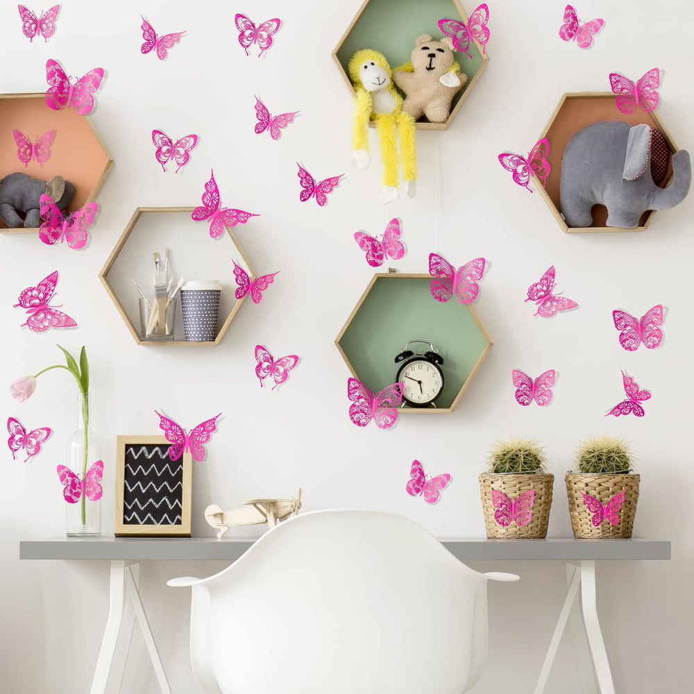 AM AMAONM 3D butterfly wall stickers removable and reusable
