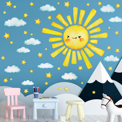 AM AMAONM cartoon sun panel three sparks imagination in nurseries.