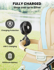 AMACOOL 5000mAh rechargeable battery powers long sessions on trips.