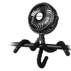 AMACOOL stroller fan clipped on a stroller for a cool, comfortable ride.