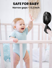 AMACOOL Bendable tripod securely attaches to strollers and cribs.