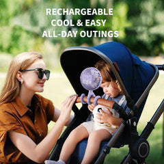 AMACOOL stroller fan with three speeds for quiet adjustable airflow