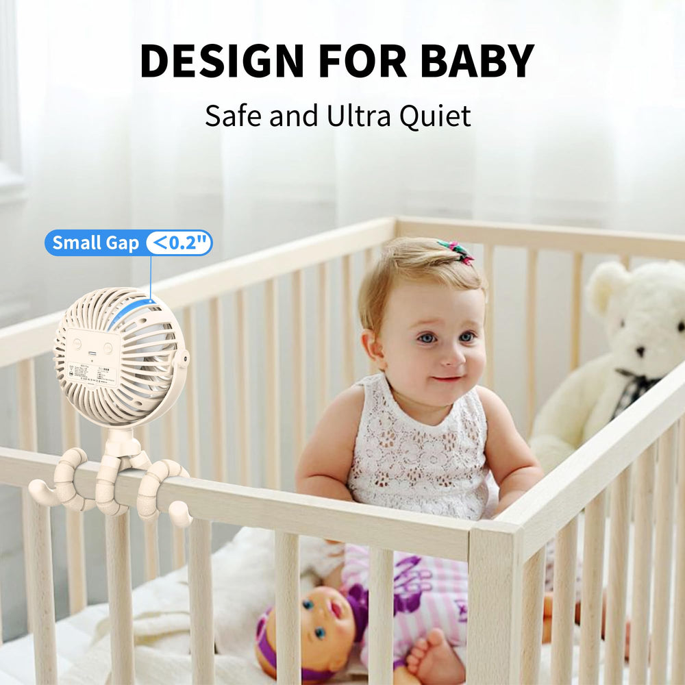 AMACOOL three-speed stroller fan delivering quiet, adaptable airflow