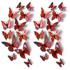 AM AMAONM 24pcs 3D butterfly wall stickers for dynamic wall decor
