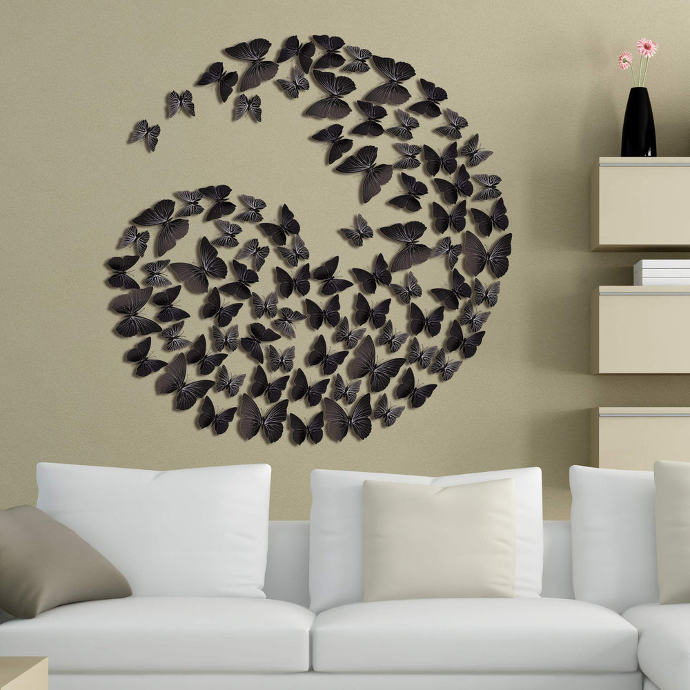 Amaonm 3D butterfly wall decals in nursery create a playful, cozy atmosphere.