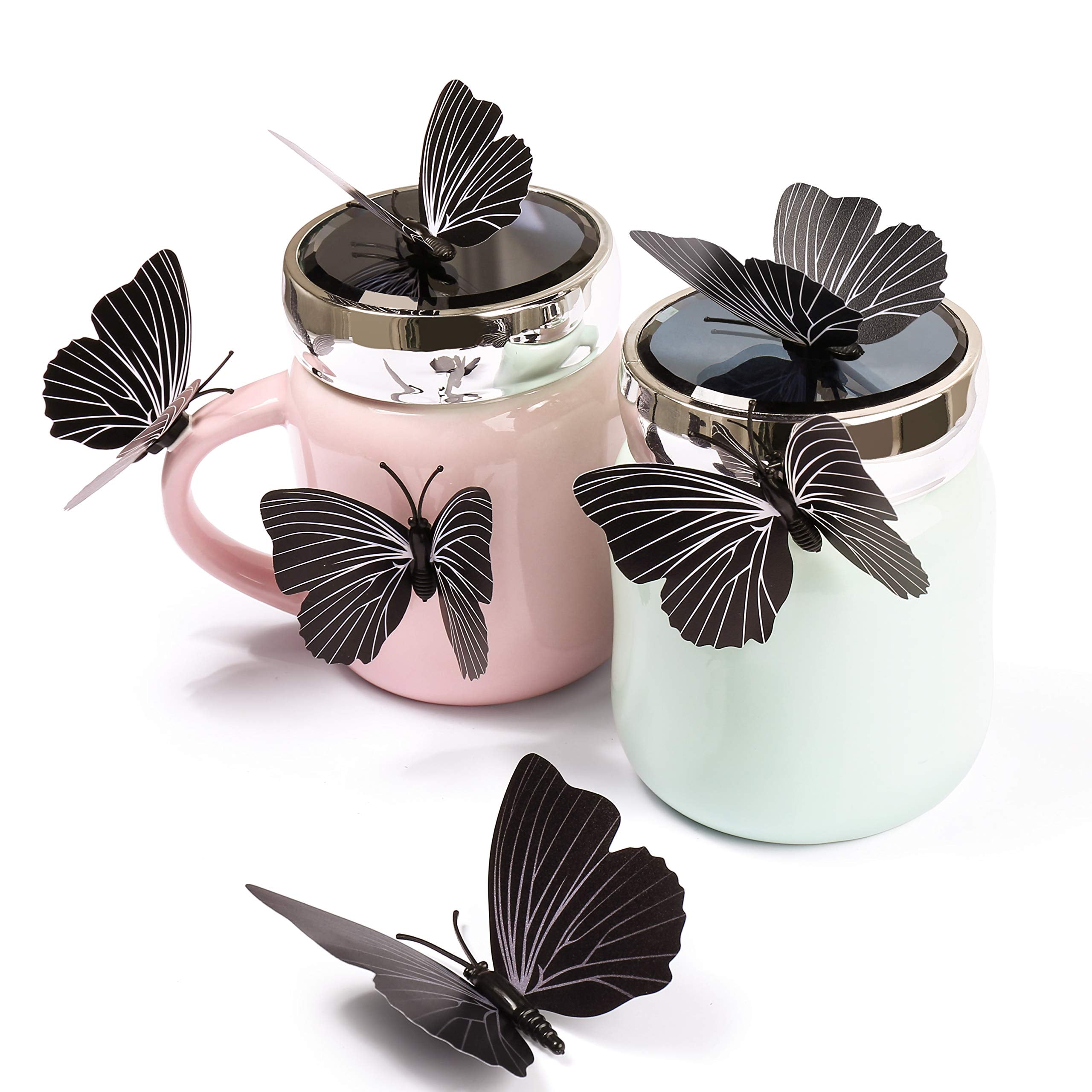 Amaonm 3D butterfly wall decals in black PVC material offer durable, stylish decor.