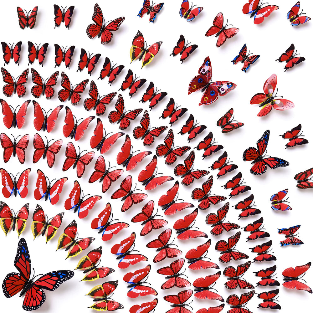 Amaonm 3D butterfly wall decals brighten nursery walls with vibrant red.