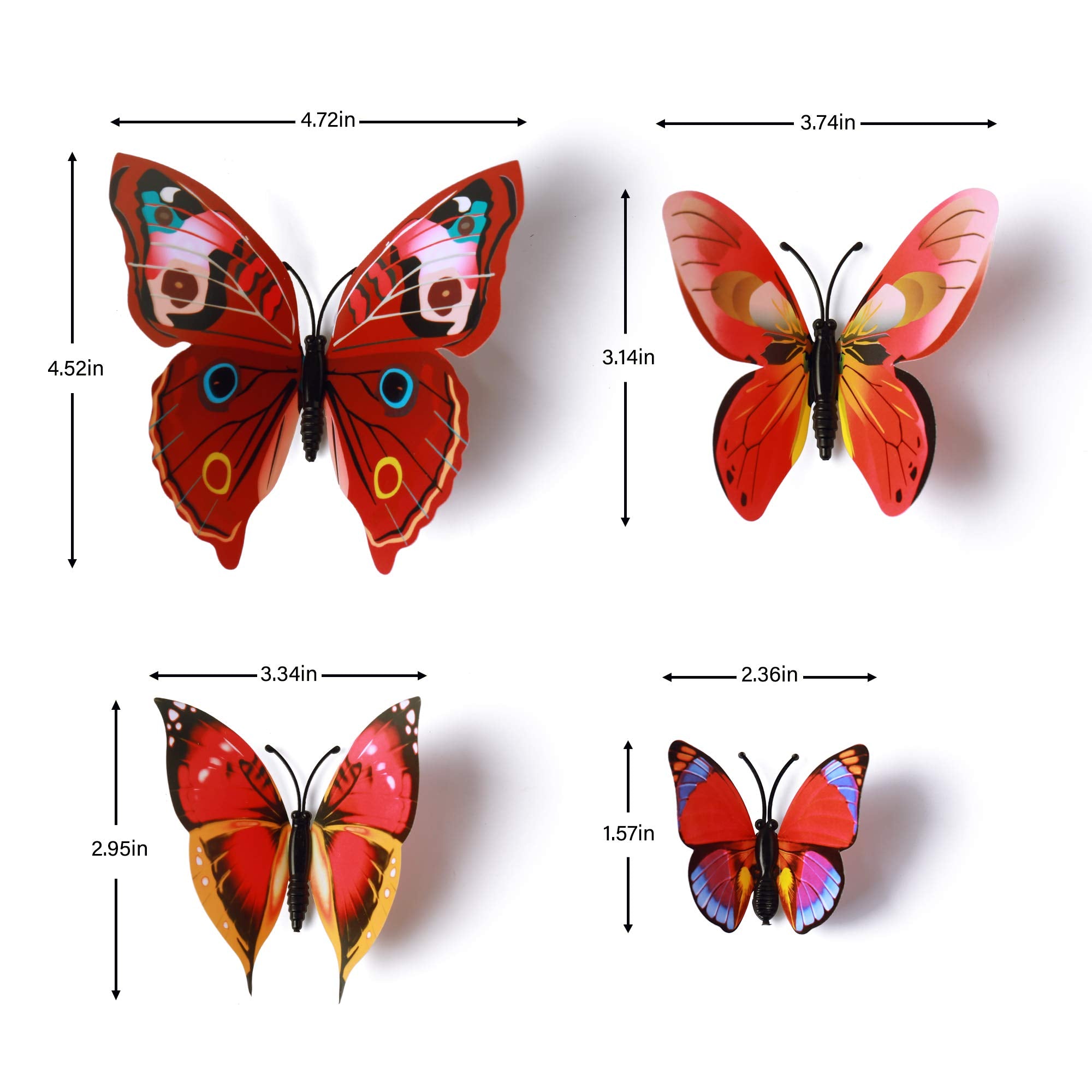Amaonm 3D butterfly wall decals resist moisture for varied spaces.