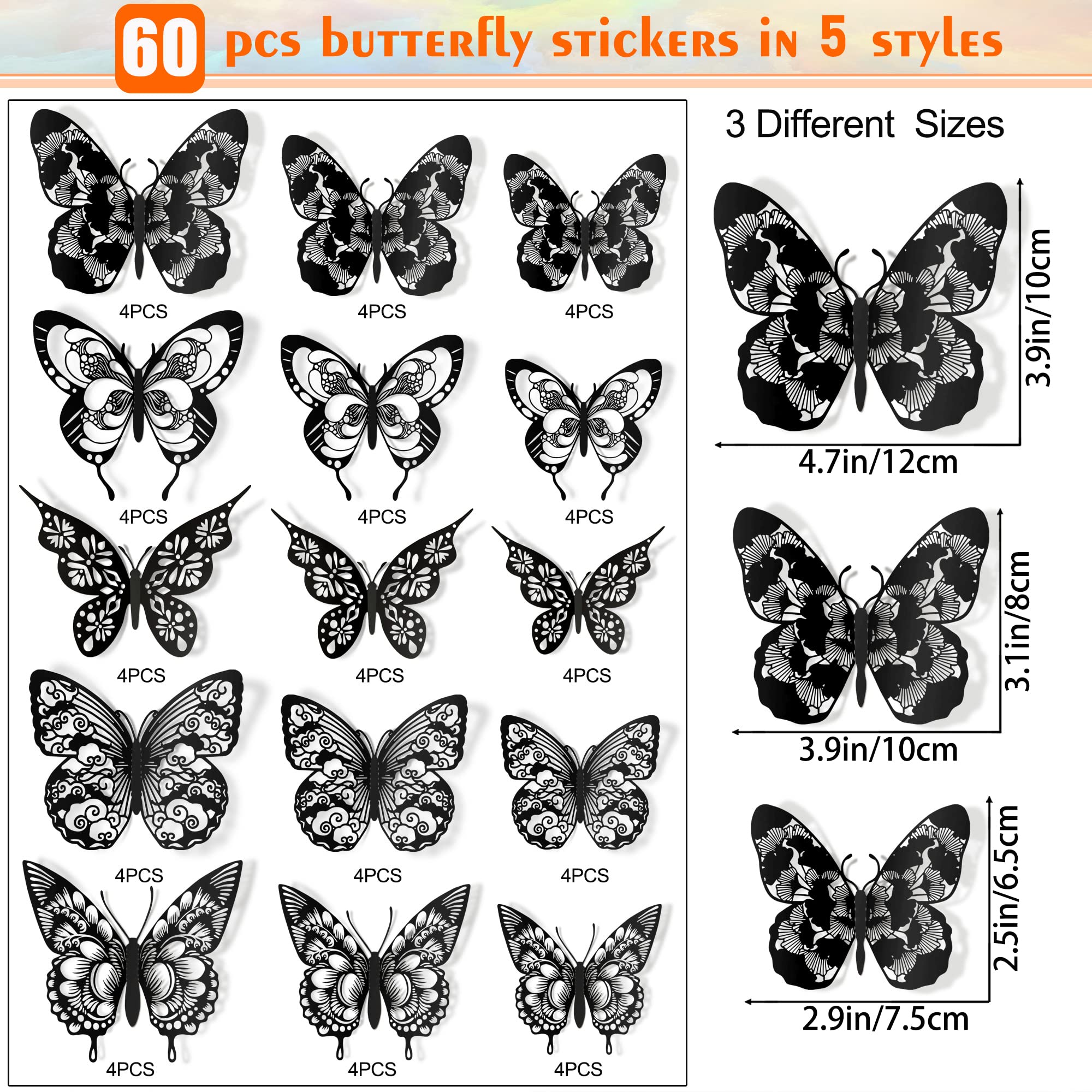 AM AMAONM 3D butterfly wall decor style 2 creates a vibrant accent in kids rooms