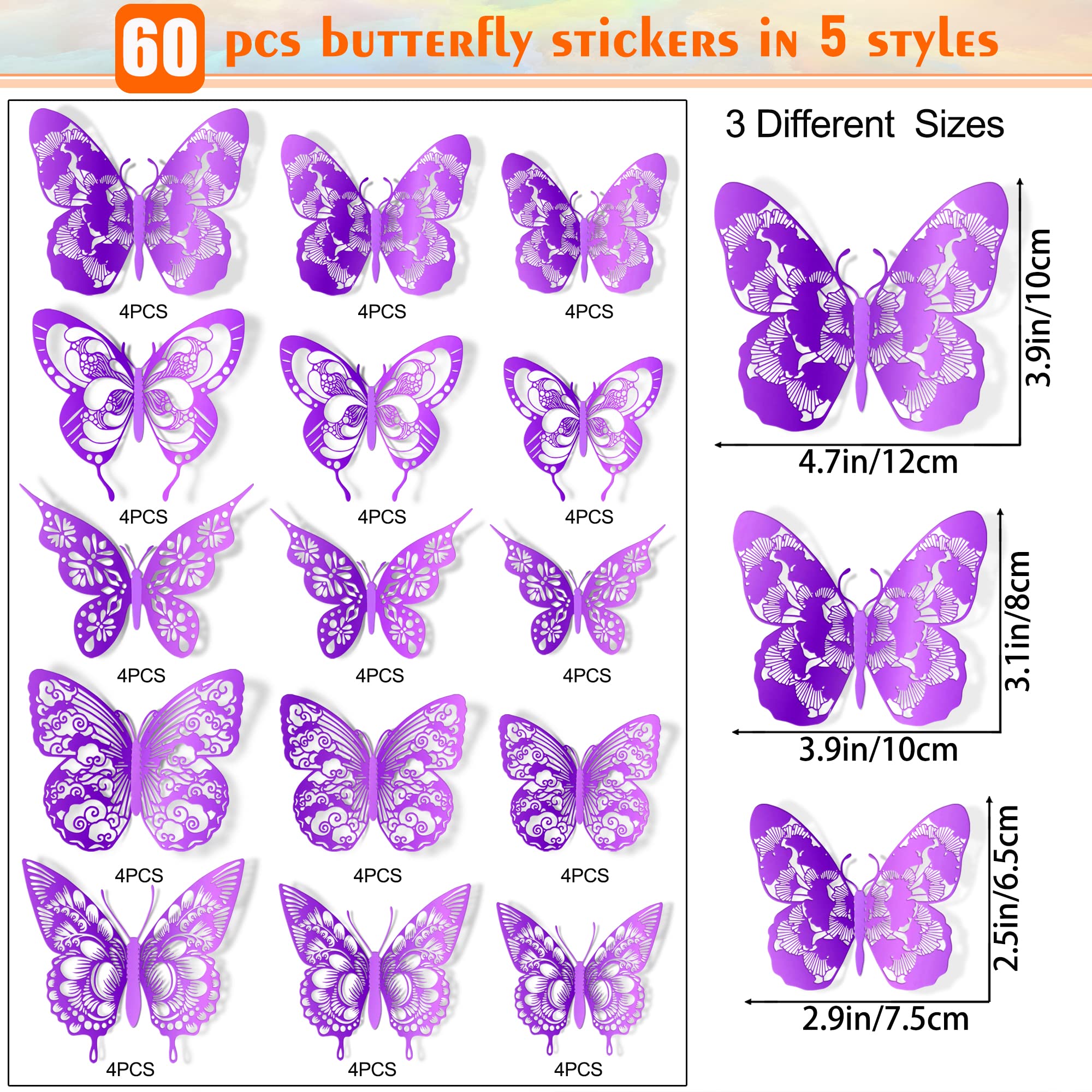 AM AMAONM 3D butterfly wall decor showcases layered butterflies for nursery decor