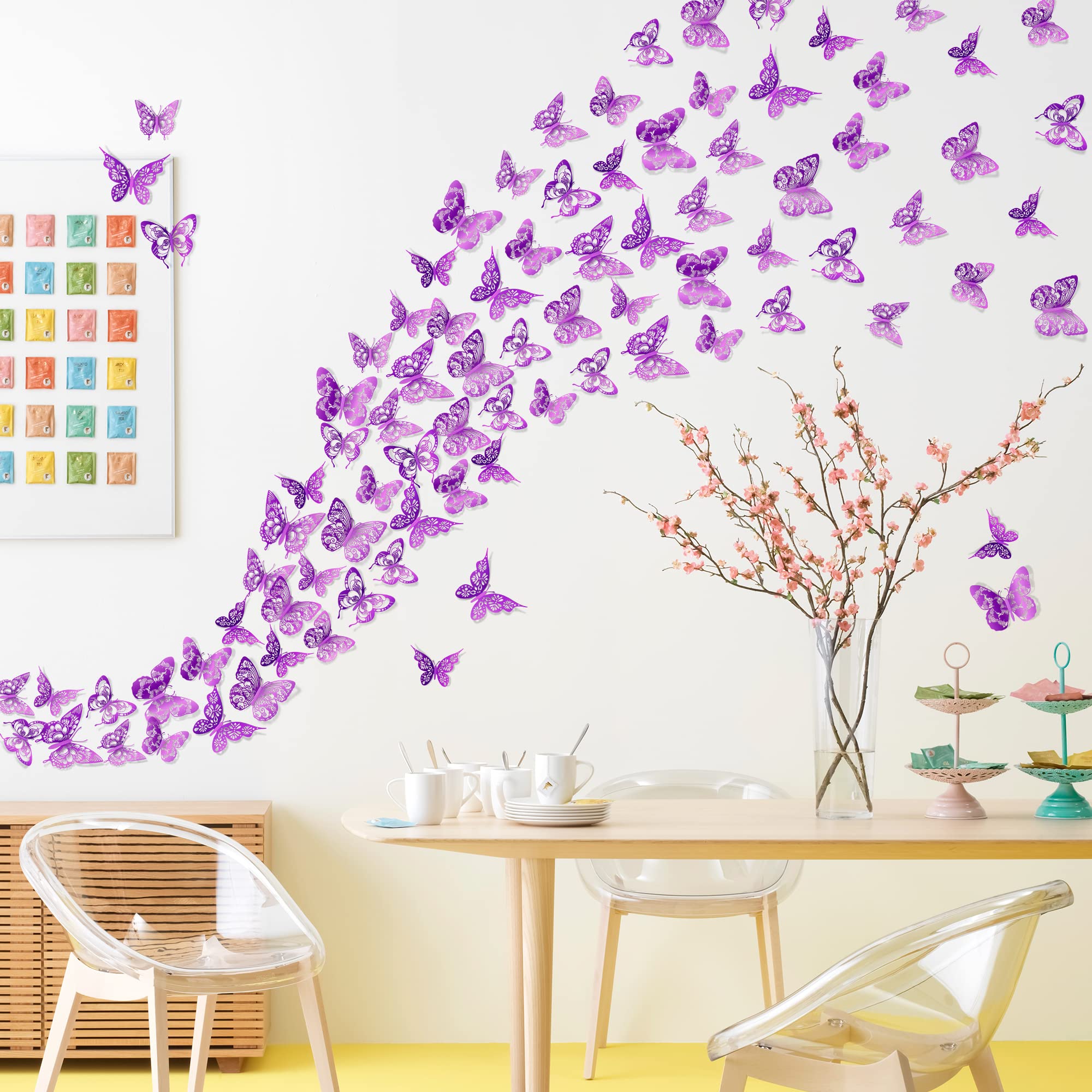 AM AMAONM metallic 3D butterflies elevate flat walls with dimension