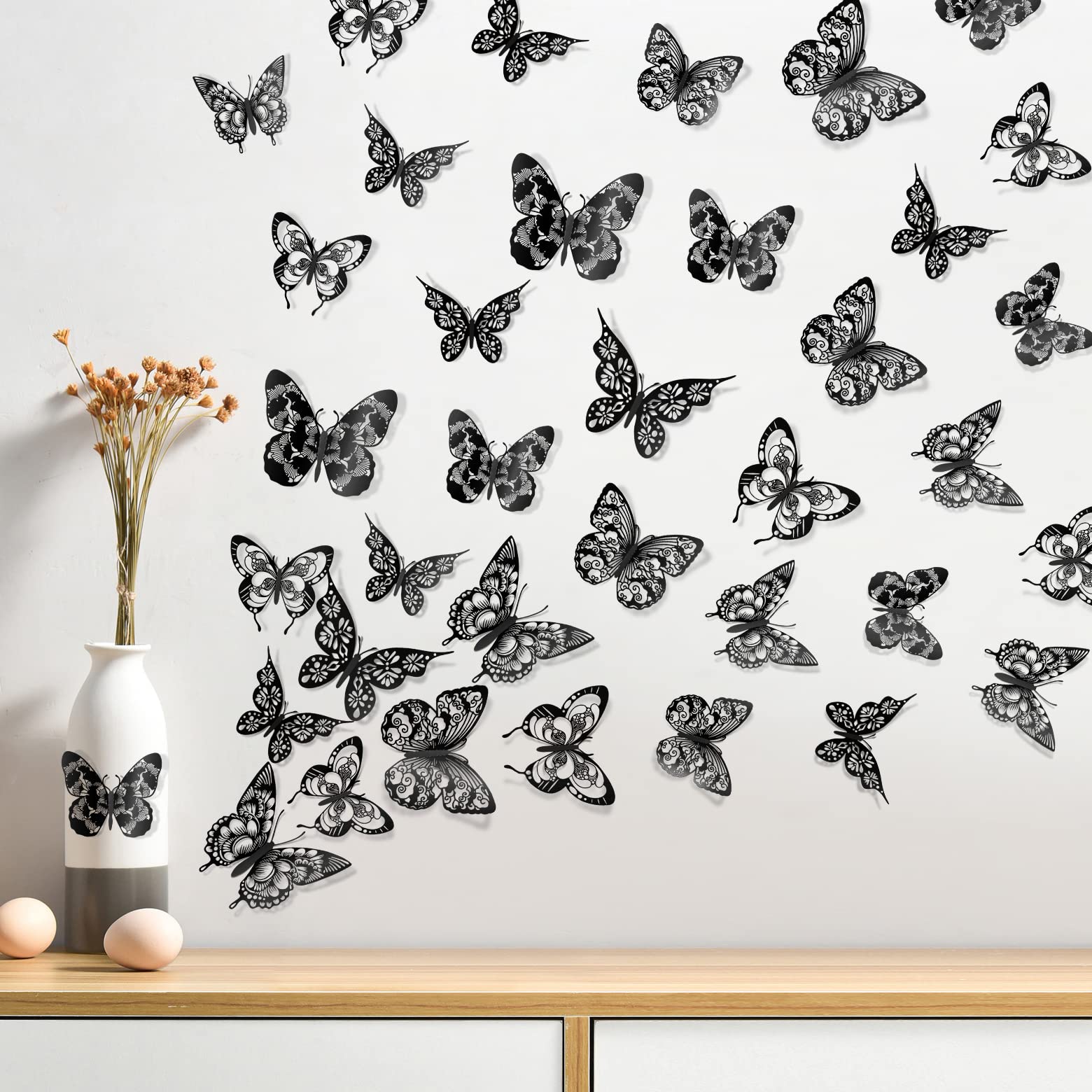 AM AMAONM 3D butterflies folded for a dynamic 3D effect on surfaces