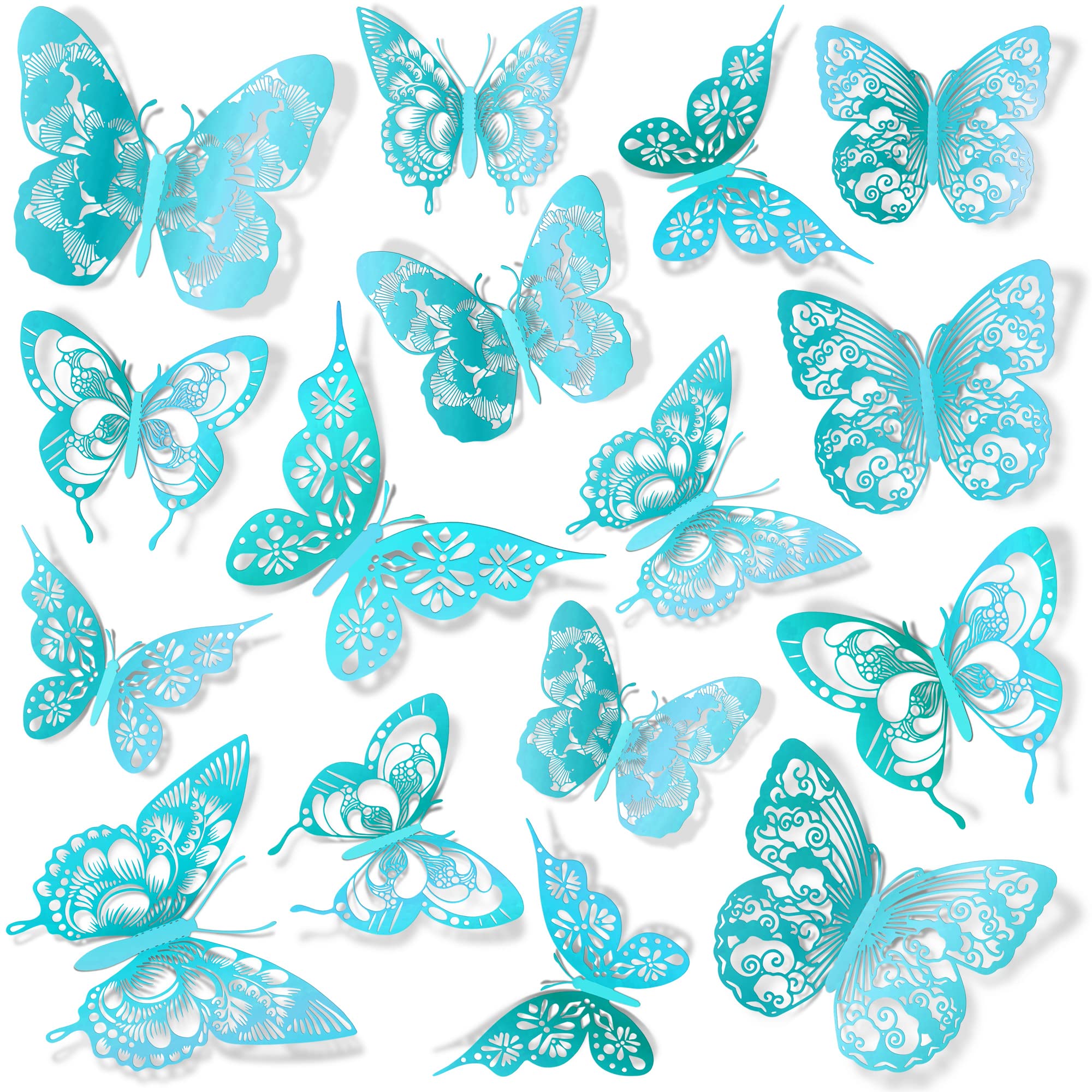 AM AMAONM 3D butterfly wall decor close-up with metallic finish for nurseries