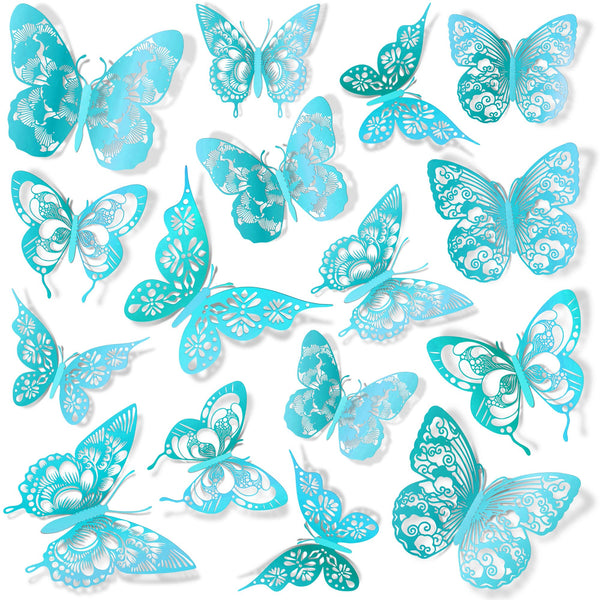 AM AMAONM 3D butterfly wall decor close-up with metallic finish for nurseries