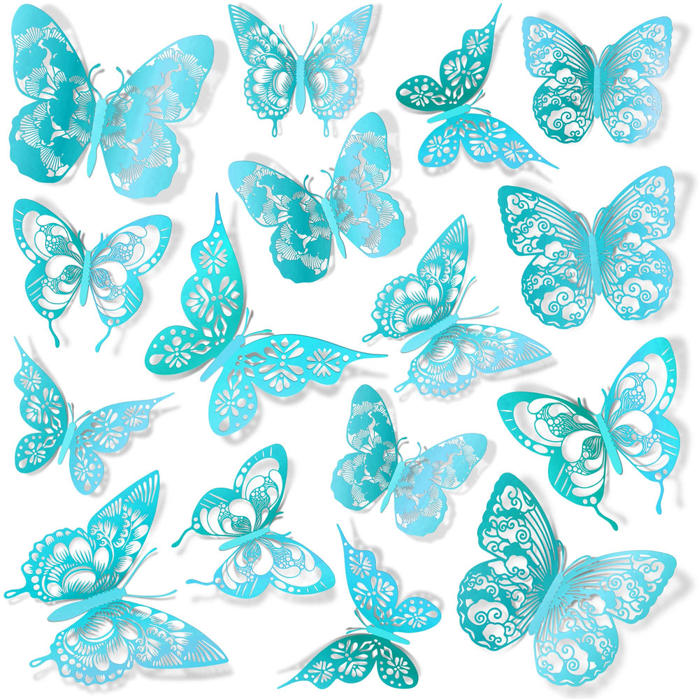 AM AMAONM 3D butterfly wall decor close-up with metallic finish for nurseries