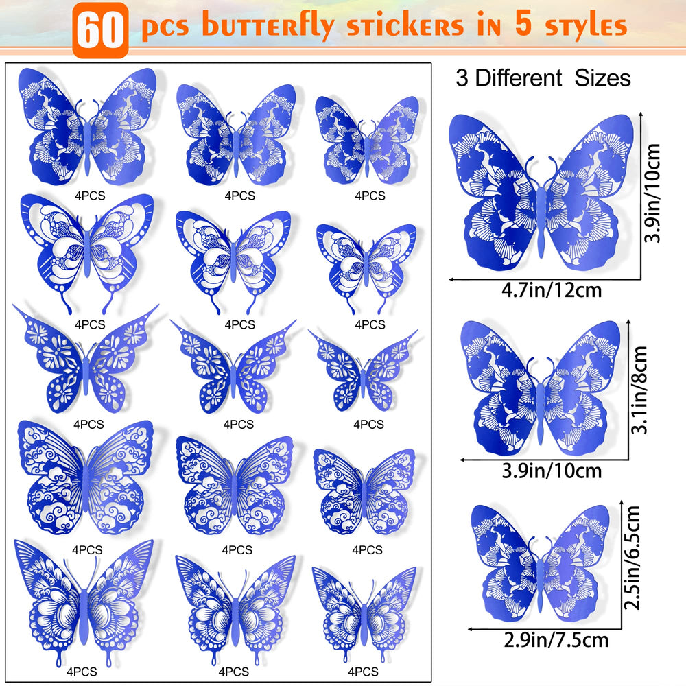 AM AMAONM 3D butterfly wall decor style 5 features removable design