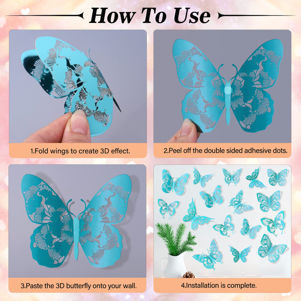 AM AMAONM butterfly wall decals close-up highlighting depth for living spaces