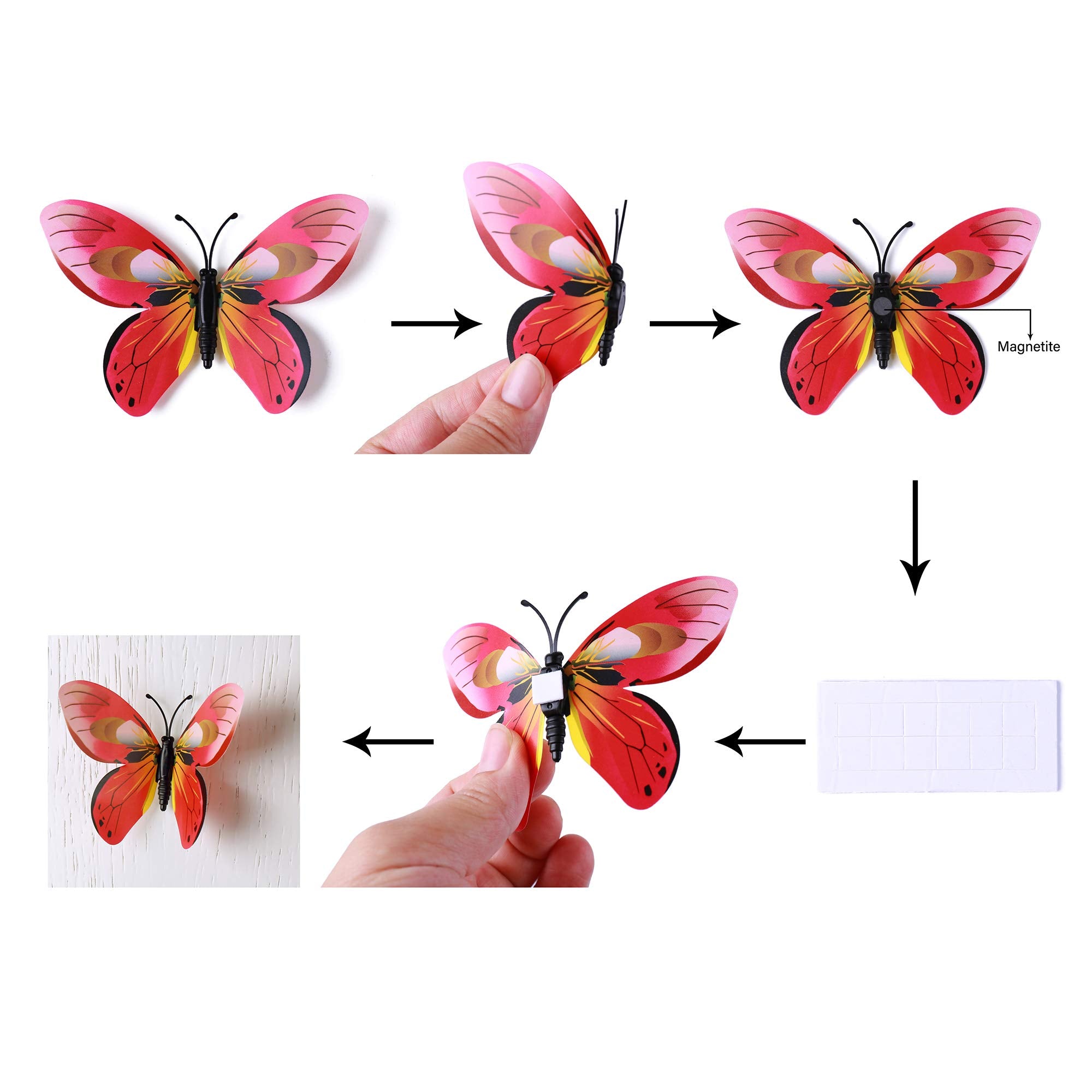 AM AMAONM butterflies with folding wings for vibrant lifelike displays