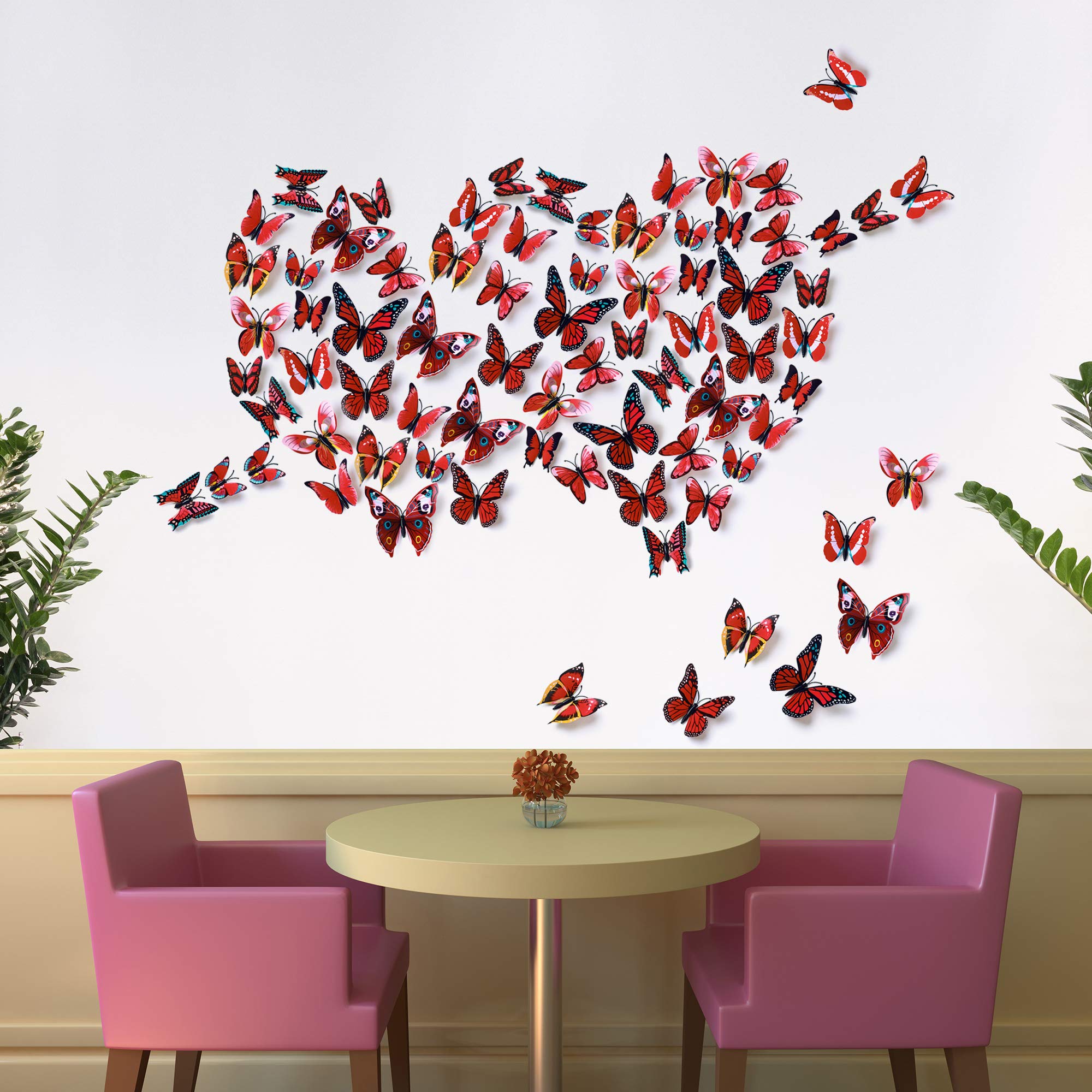 AM AMAONM non-toxic PVC butterfly decor for nursery or kids' room