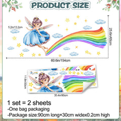AM AMAONM clouds, twinkling stars, and fairy girl create imaginative play space.