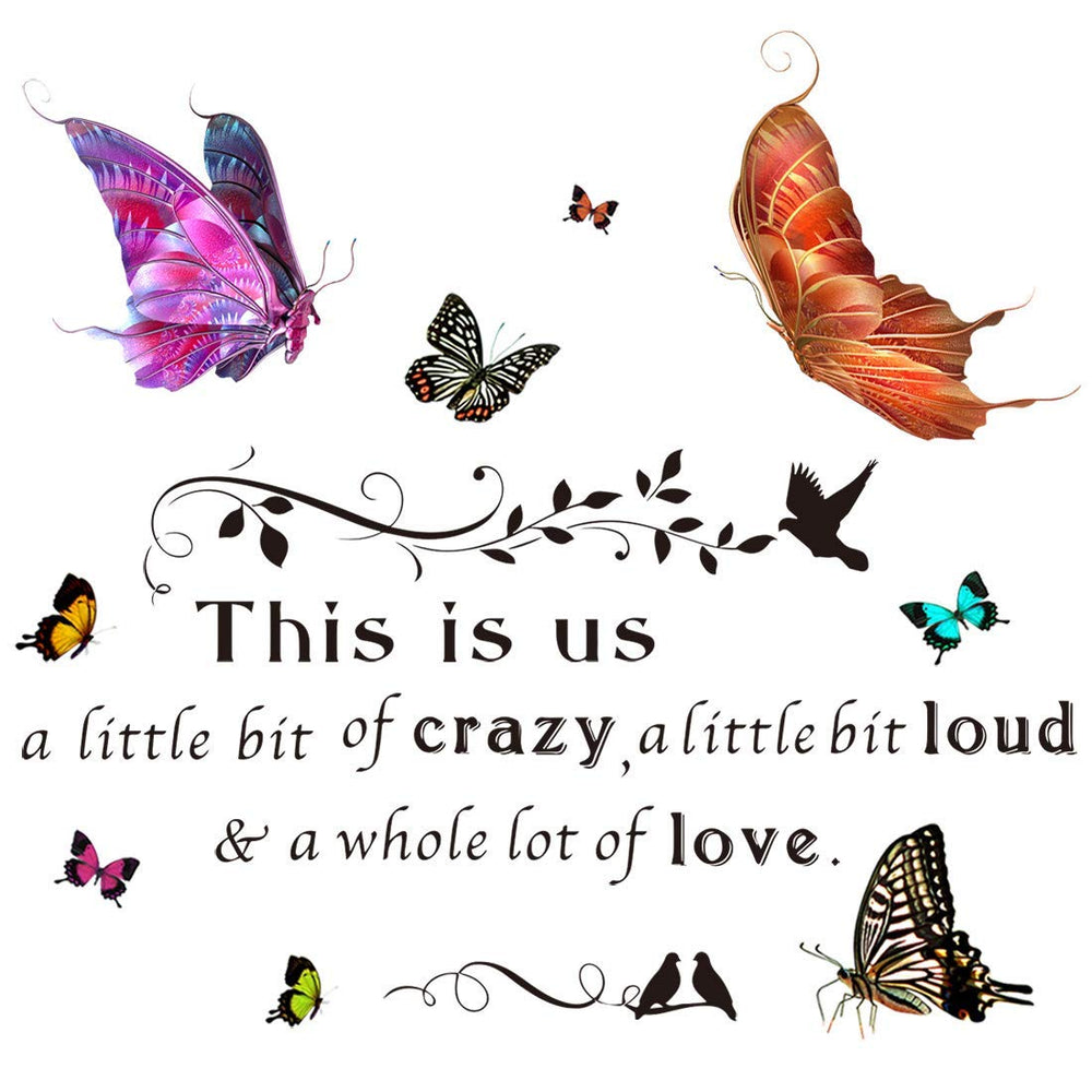 AM AMAONM colorful butterfly flower vine decal adds playful decor to nurseries.