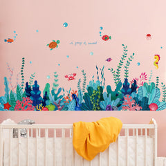 AM AMAONM colorful seaweed baseboard decal brightens living rooms