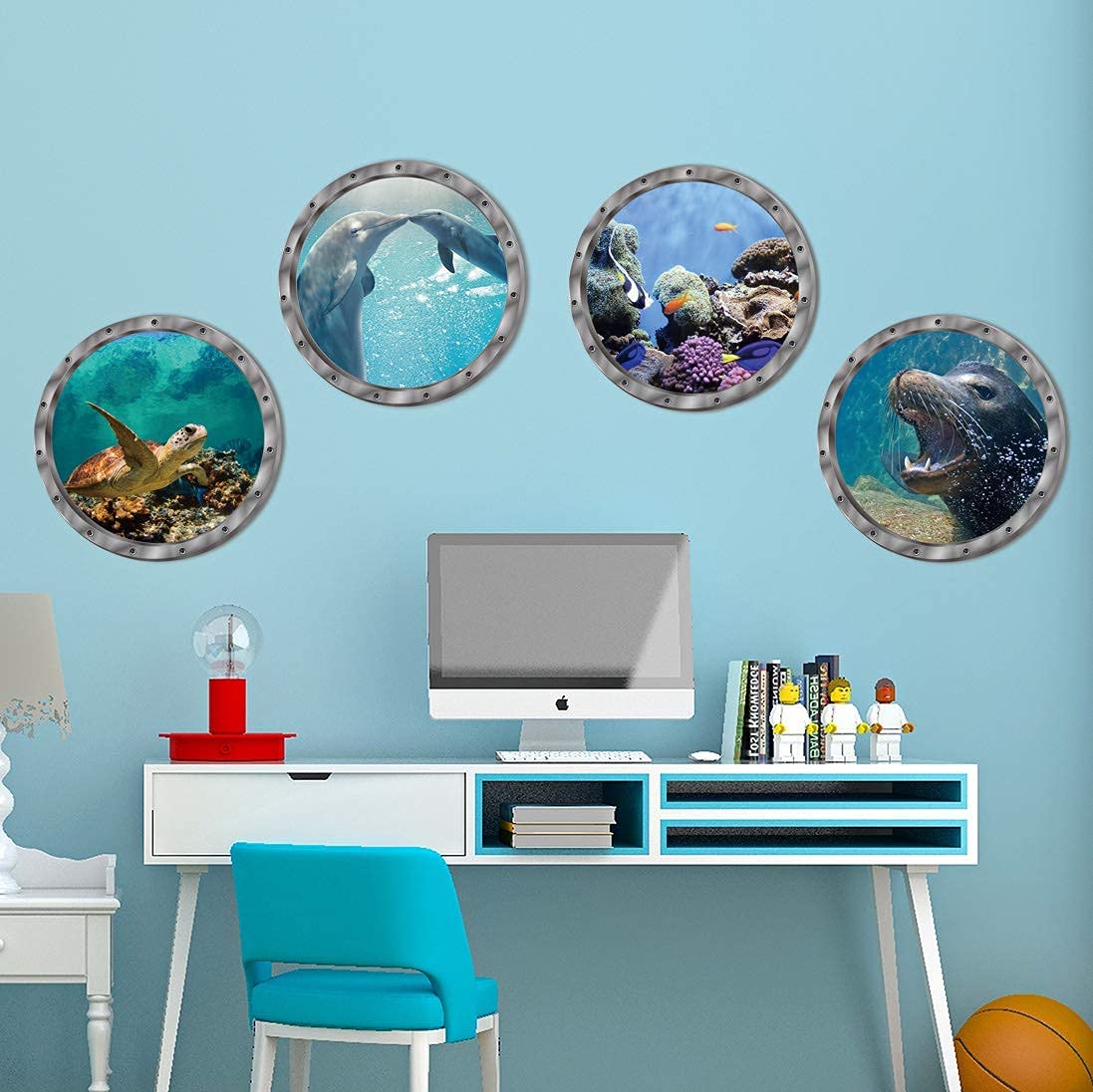 AM AMAONM easy peel-and-stick undersea decals for fast updates.