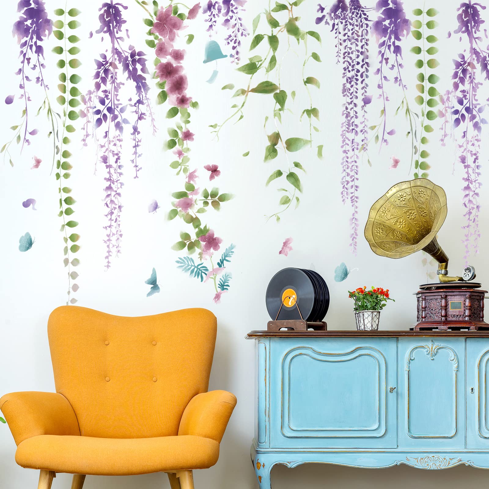 Amaonm floral vines wall mural DIY peel and stick for quick updates