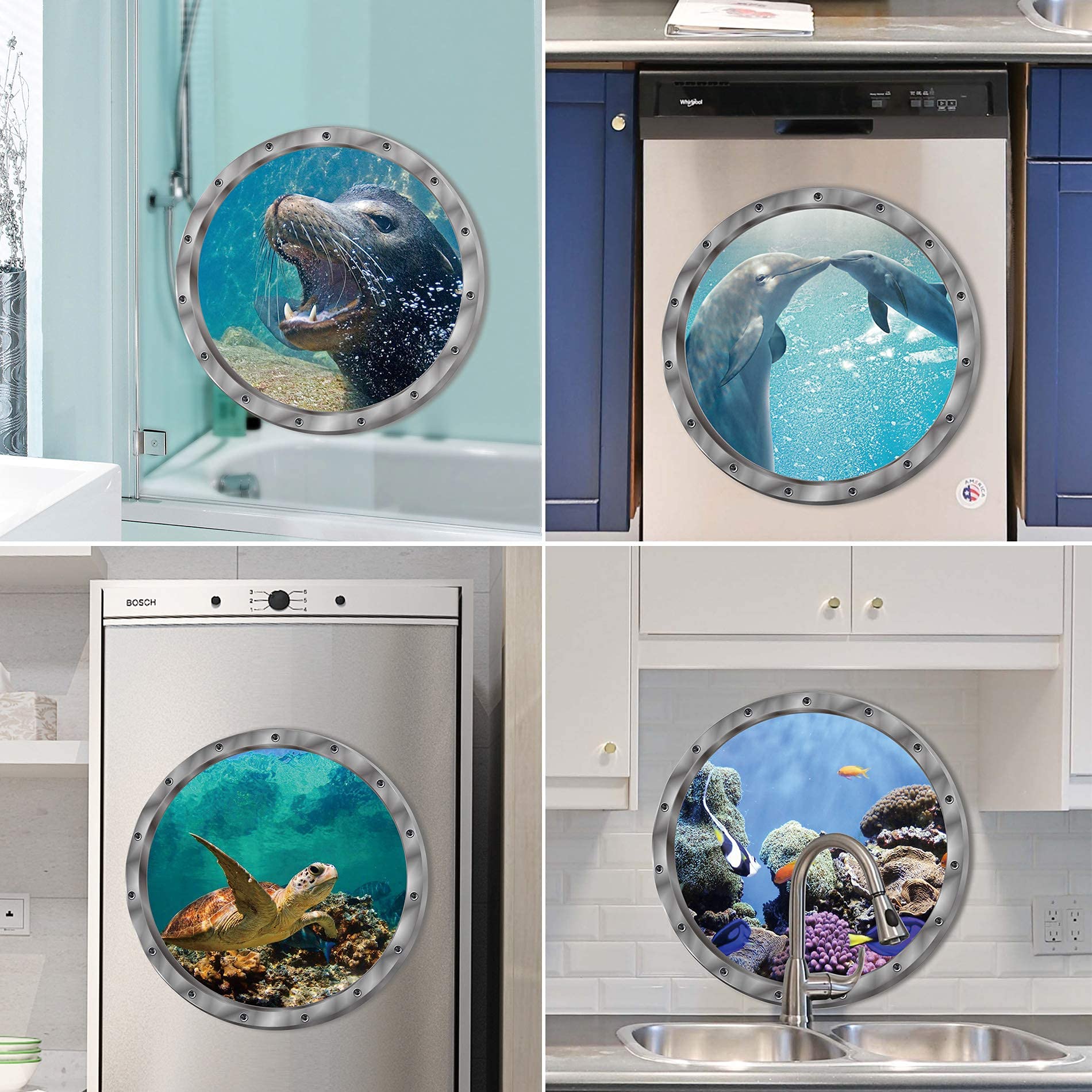 AM AMAONM kids room sea life decal for imaginative play.