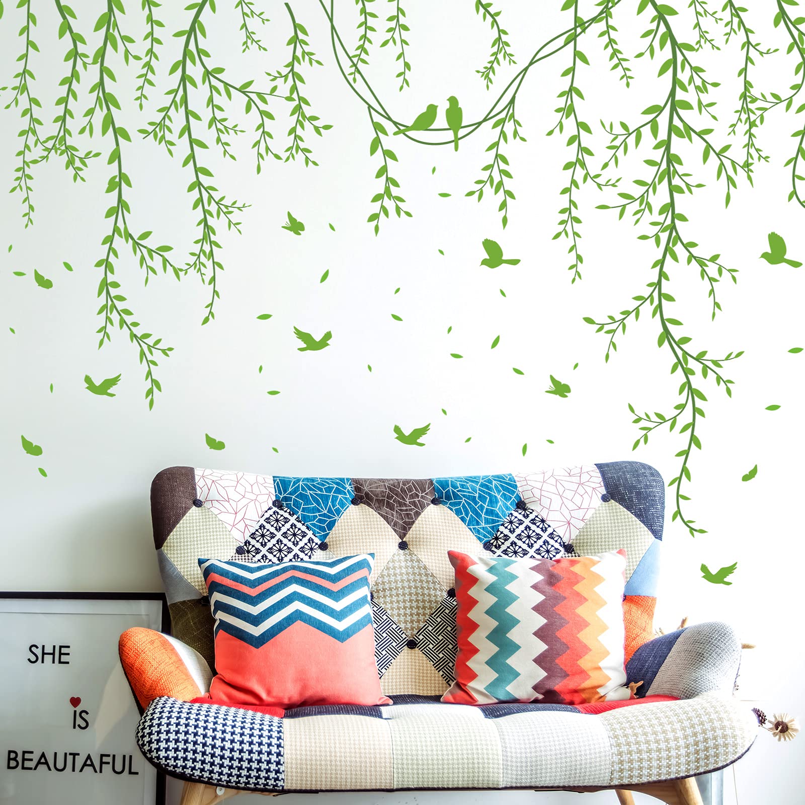AMAONM non-toxic PVC vine decals safe for indoor spaces