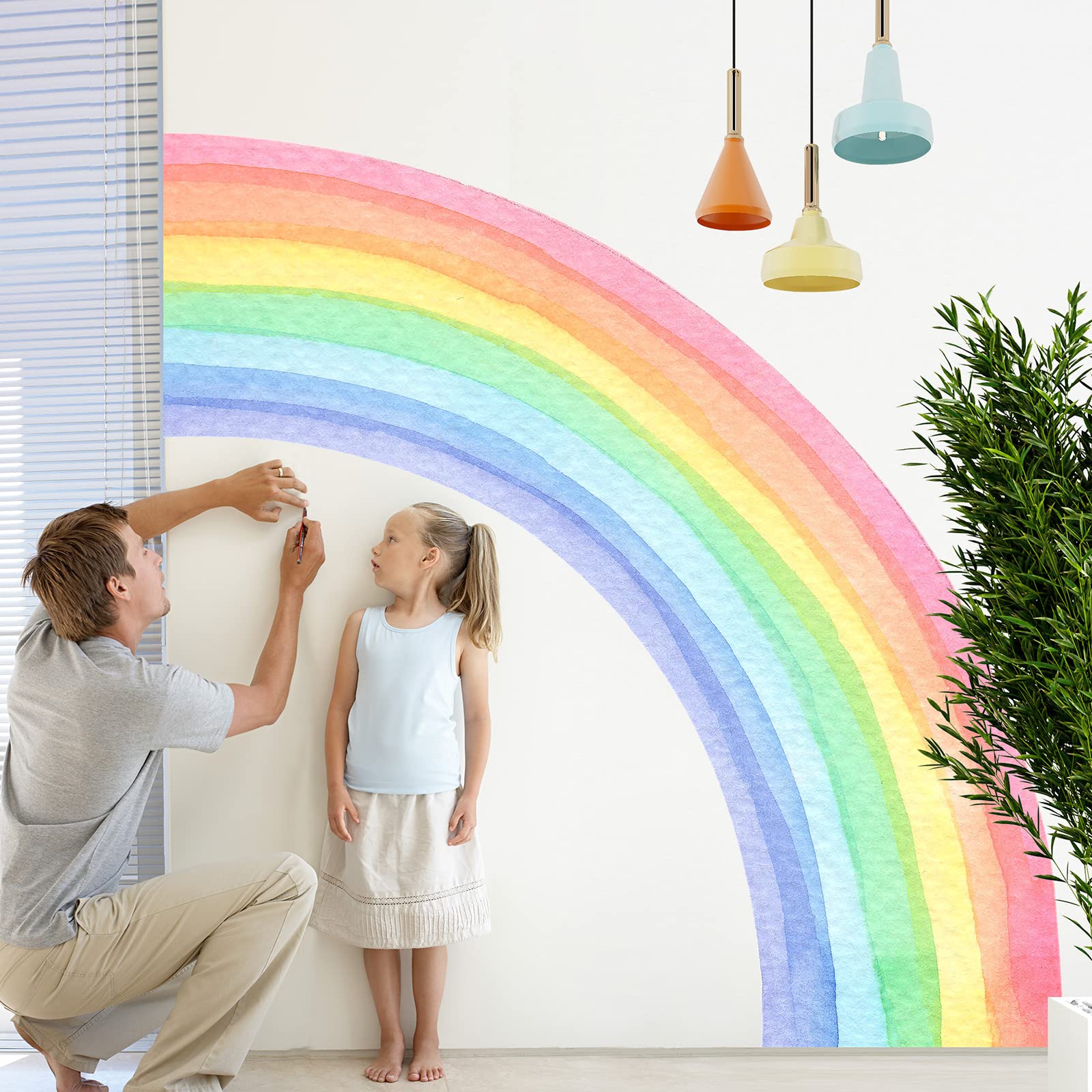 AM AMAONM nursery rainbow wall art adds whimsy without permanent changes