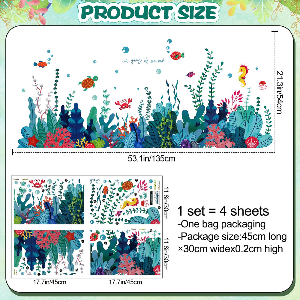 AM AMAONM ocean grass wall sticker creates calming bathroom or nursery ambiance