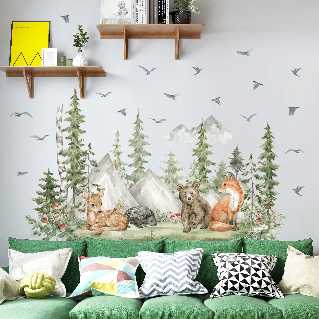 AM AMAONM peel-and-stick forest wall decal for quick decorating.