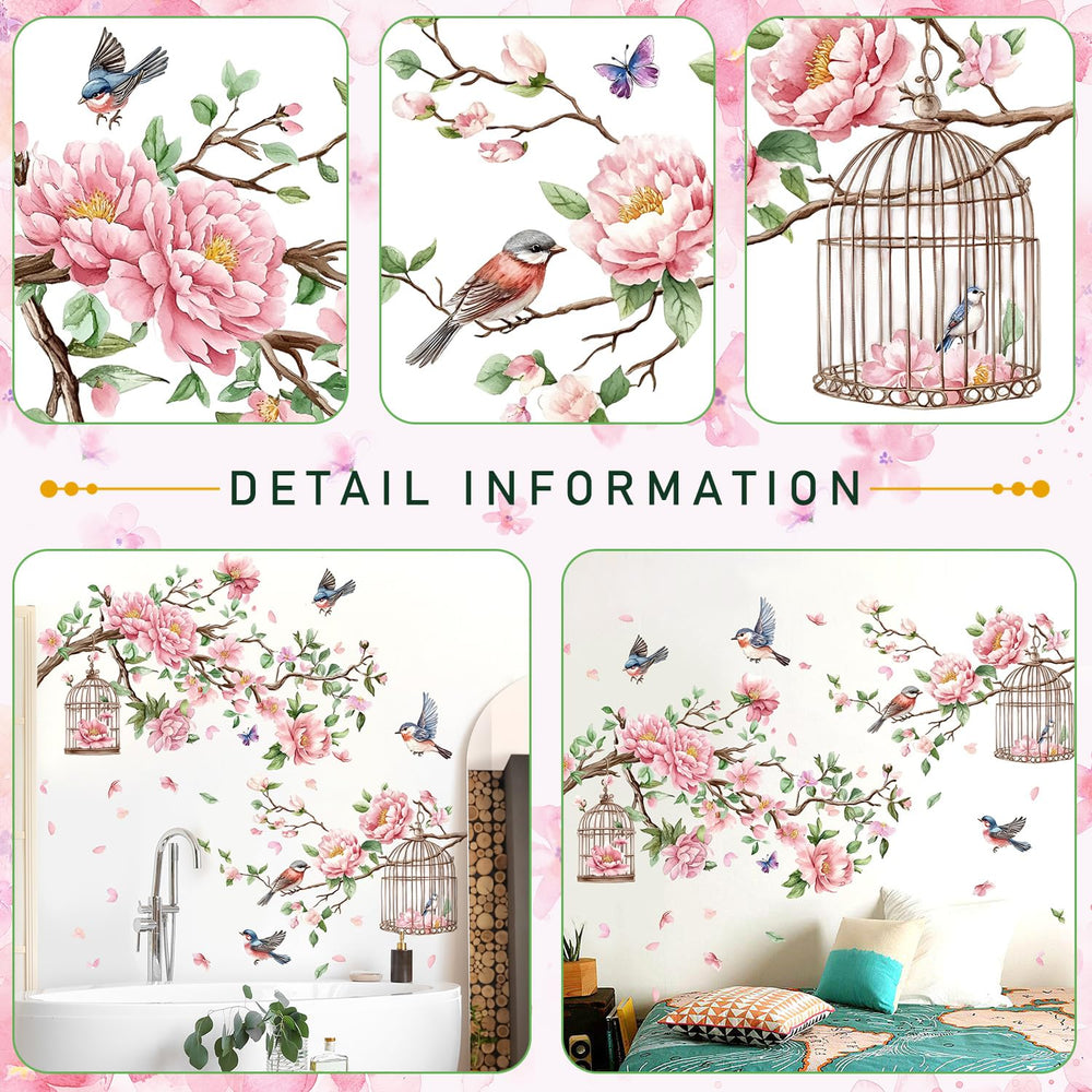 amaonm pink peony wall decal adds soft color and whimsy to nurseries
