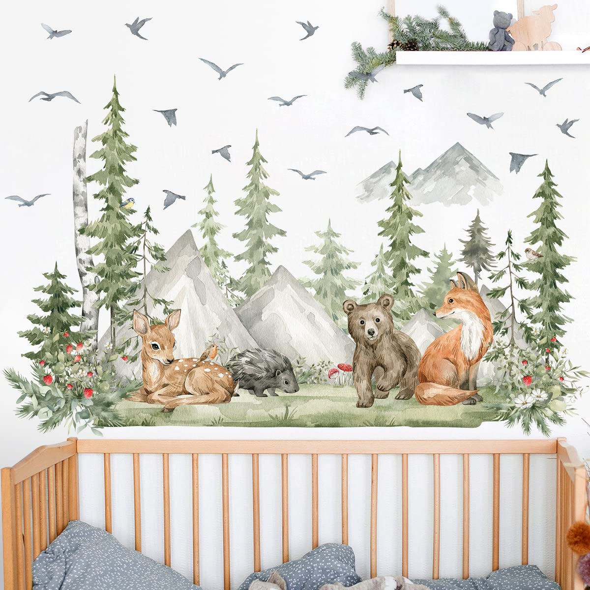 AM AMAONM PVC forest animal wall decals are durable and easy to reposition.