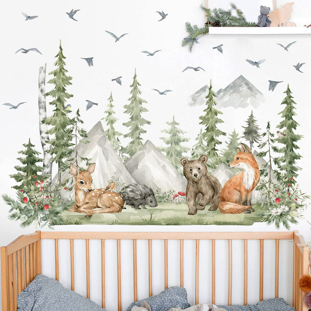 AM AMAONM PVC forest animal wall decals are durable and easy to reposition.