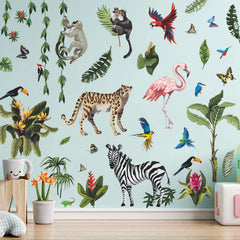 Amaonm monkey wall sticker for kids' room adds whimsy and is removable without residue.