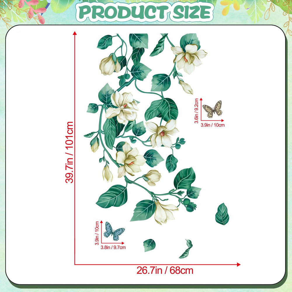 AMAONM blue floral vine decor for kids' rooms with easy peel-and-stick setup.